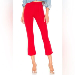 Lovers and Friends Lee Crop Pants Flare wide Leg High rise Waist Red revolve